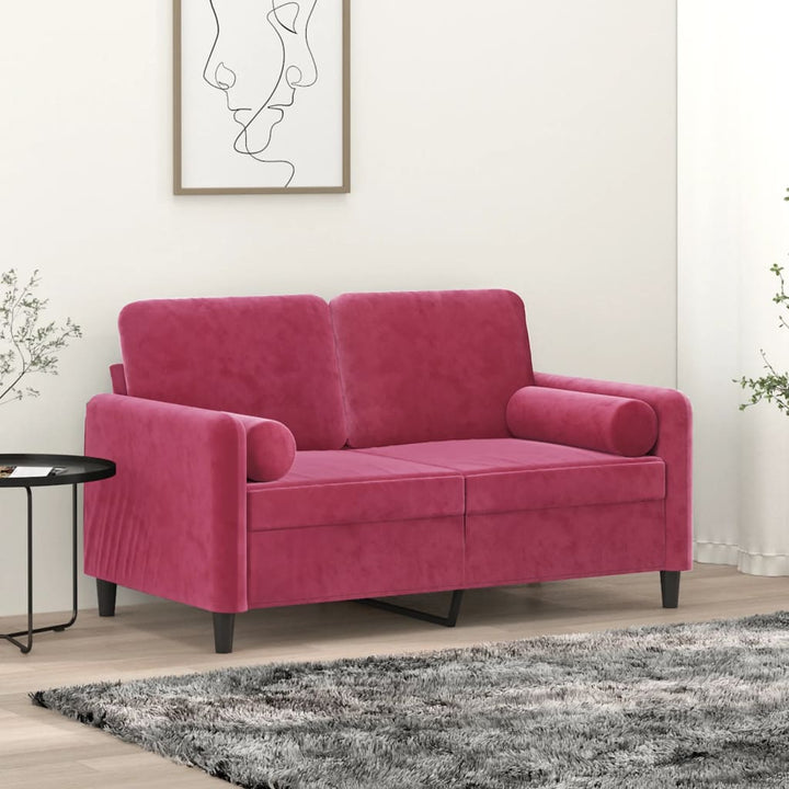 2-Sitzer-Sofa Mit Zierkissen 140 Cm Samt