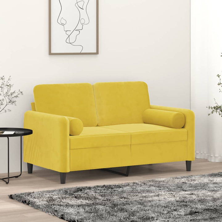 2-Sitzer-Sofa Mit Zierkissen 140 Cm Samt