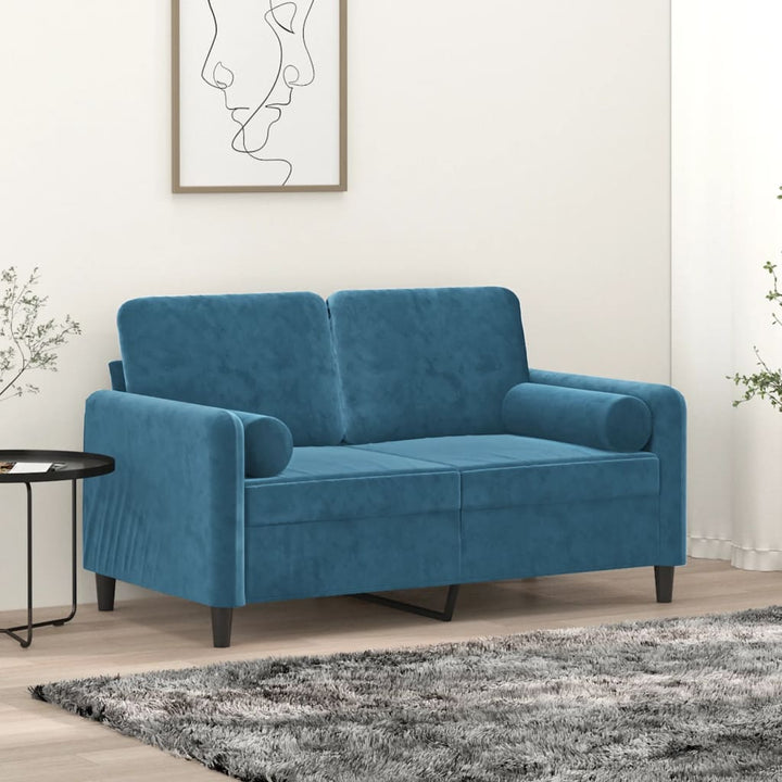 2-Sitzer-Sofa Mit Zierkissen 140 Cm Samt