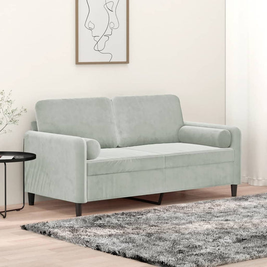 2-Sitzer-Sofa Mit Zierkissen 140 Cm Samt