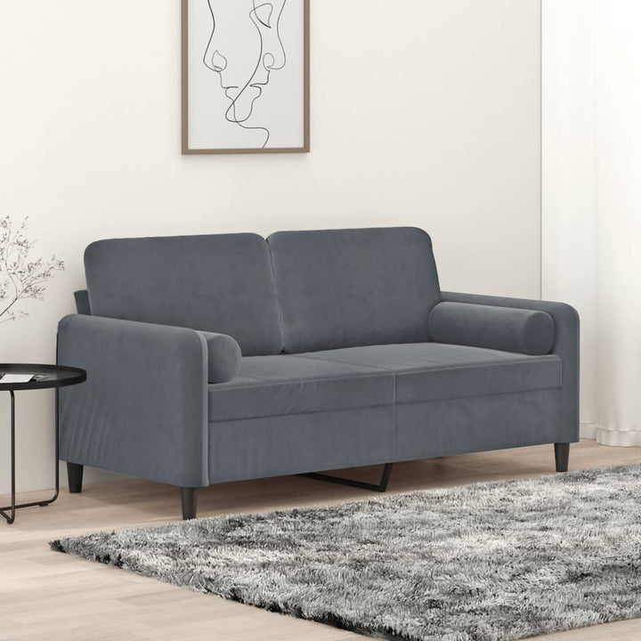 2-Sitzer-Sofa Mit Zierkissen 140 Cm Samt