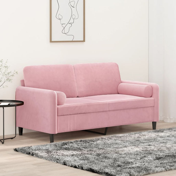 2-Sitzer-Sofa Mit Zierkissen 140 Cm Samt