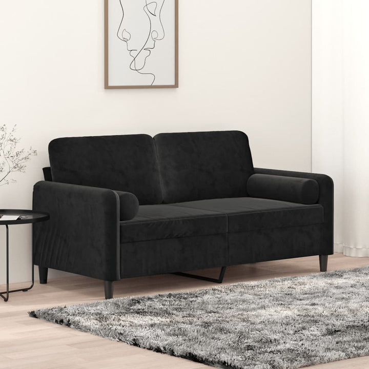 2-Sitzer-Sofa Mit Zierkissen 140 Cm Samt