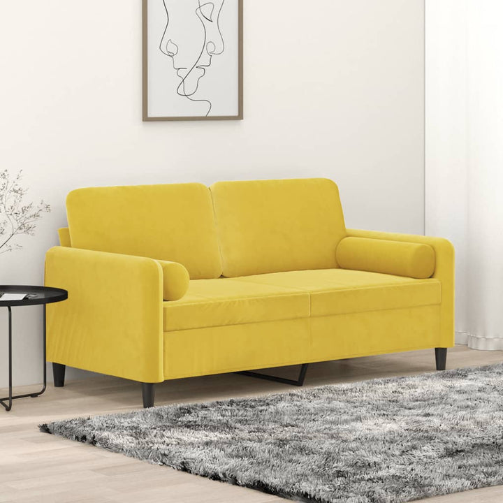 2-Sitzer-Sofa Mit Zierkissen 140 Cm Samt