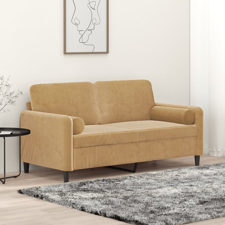 2-Sitzer-Sofa Mit Zierkissen 140 Cm Samt