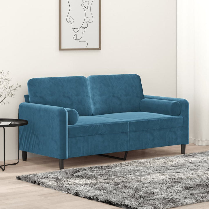 2-Sitzer-Sofa Mit Zierkissen 140 Cm Samt