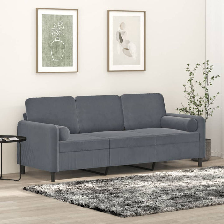 2-Sitzer-Sofa Mit Zierkissen 140 Cm Samt