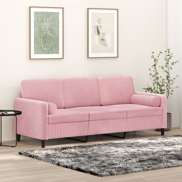 2-Sitzer-Sofa Mit Zierkissen 140 Cm Samt