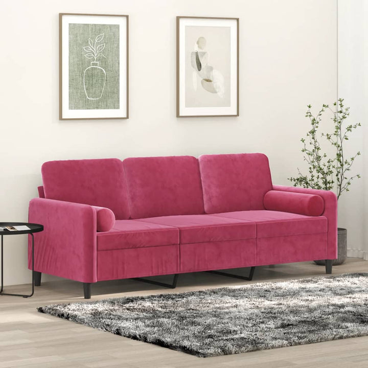 2-Sitzer-Sofa Mit Zierkissen 140 Cm Samt