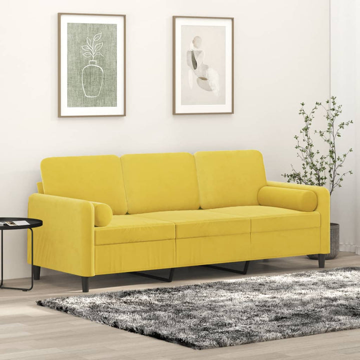 2-Sitzer-Sofa Mit Zierkissen 140 Cm Samt