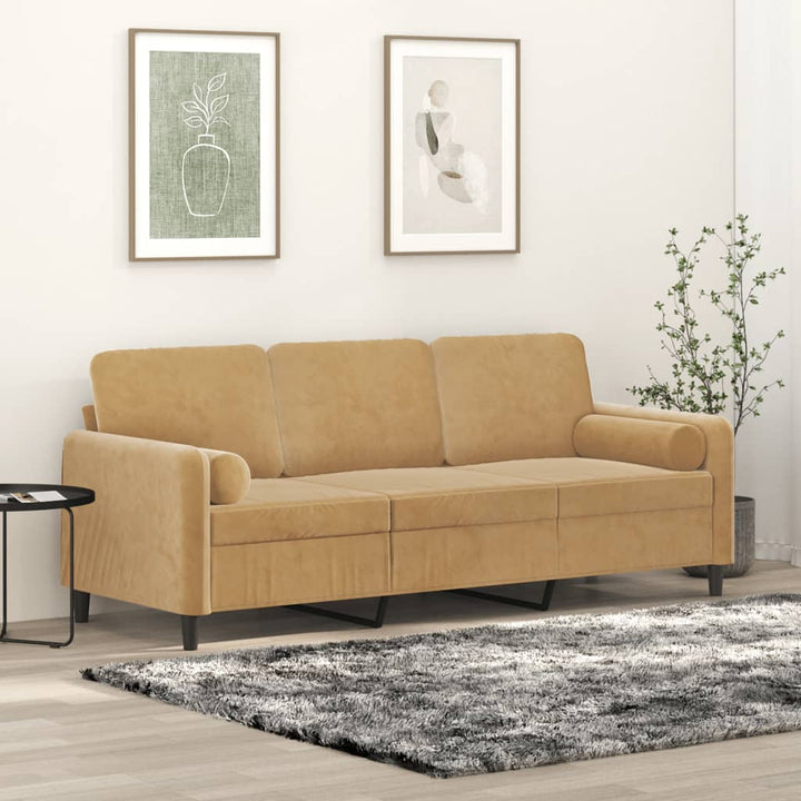 2-Sitzer-Sofa Mit Zierkissen 140 Cm Samt