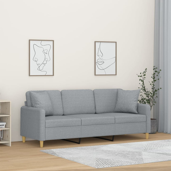 3-Sitzer-Sofa Mit Zierkissen 180 Cm Stoff