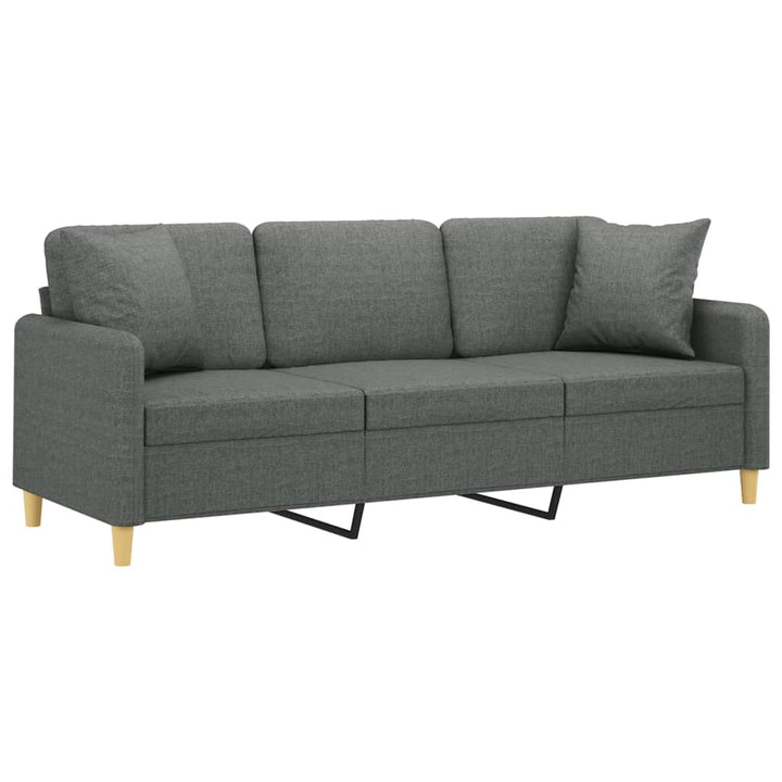 3-Sitzer-Sofa Mit Zierkissen 180 Cm Stoff