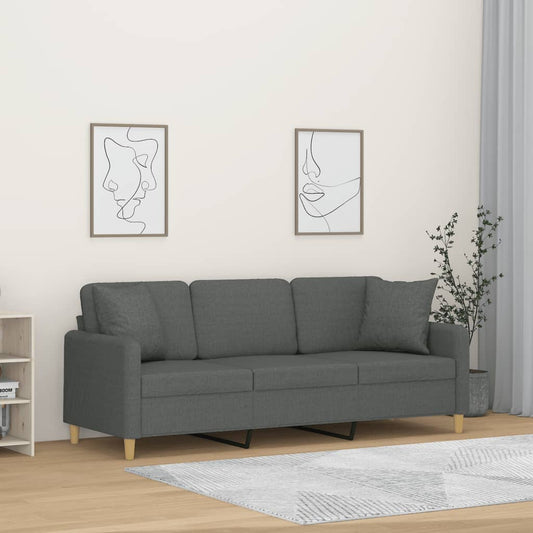 3-Sitzer-Sofa Mit Zierkissen 180 Cm Stoff