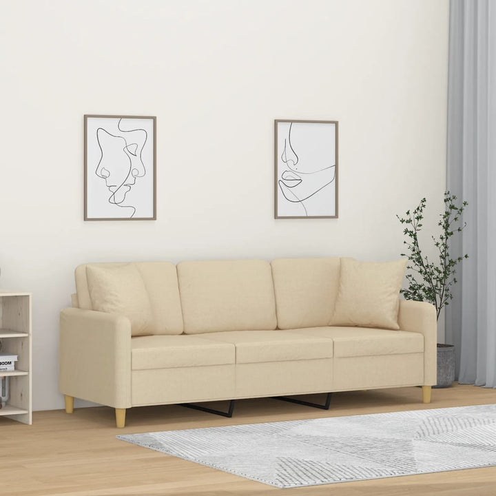 3-Sitzer-Sofa Mit Zierkissen 180 Cm Stoff