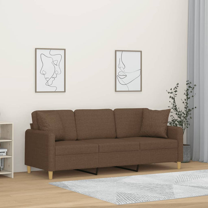 3-Sitzer-Sofa Mit Zierkissen 180 Cm Stoff