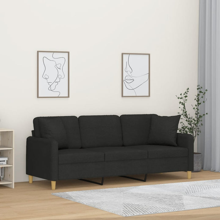 3-Sitzer-Sofa Mit Zierkissen 180 Cm Stoff