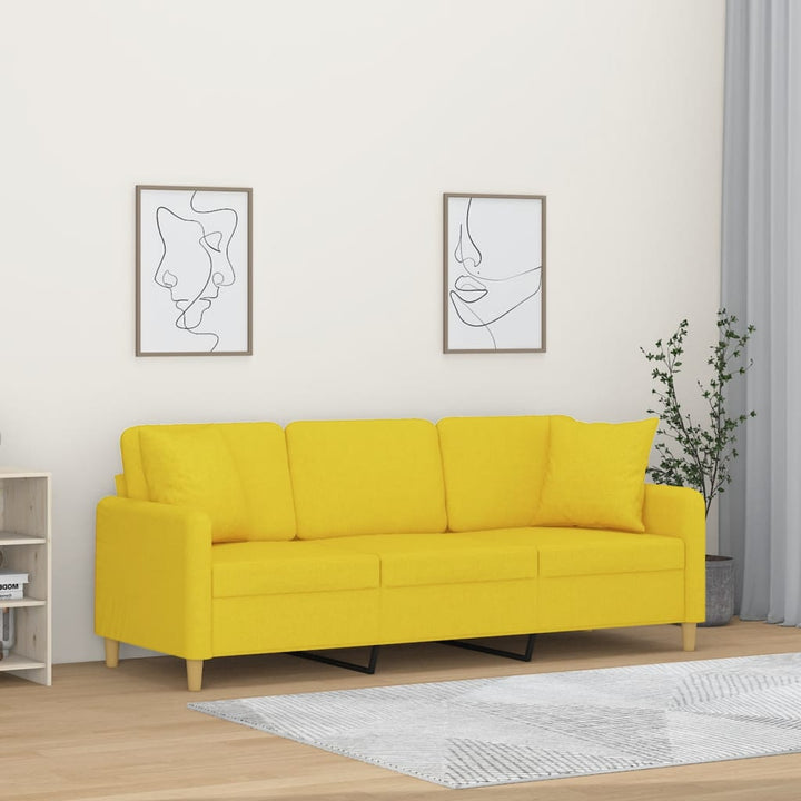 3-Sitzer-Sofa Mit Zierkissen 180 Cm Stoff