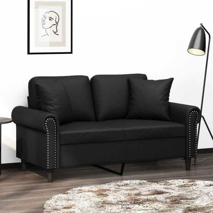 2-Sitzer-Sofa Mit Zierkissen 140 Cm Kunstleder