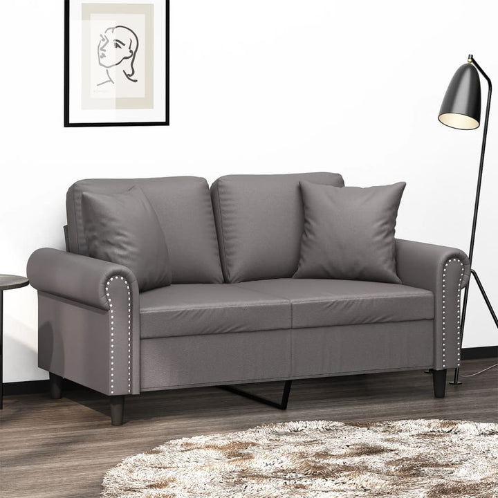 2-Sitzer-Sofa Mit Zierkissen 140 Cm Kunstleder