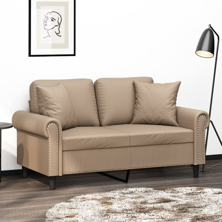 2-Sitzer-Sofa Mit Zierkissen 140 Cm Kunstleder