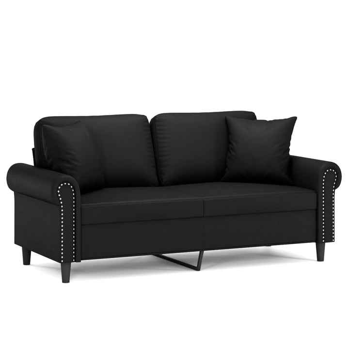 2-Sitzer-Sofa Mit Zierkissen 140 Cm Kunstleder