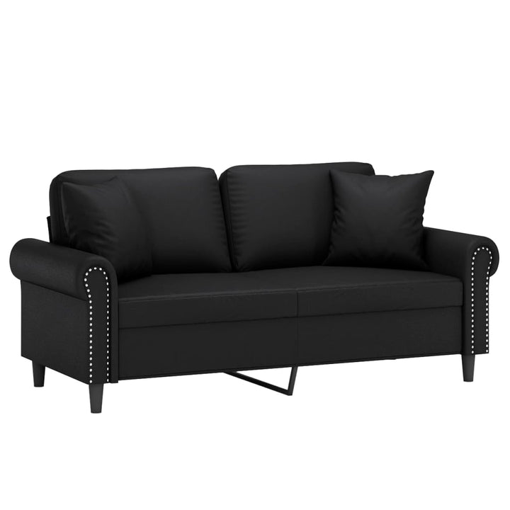 2-Sitzer-Sofa Mit Zierkissen 140 Cm Kunstleder