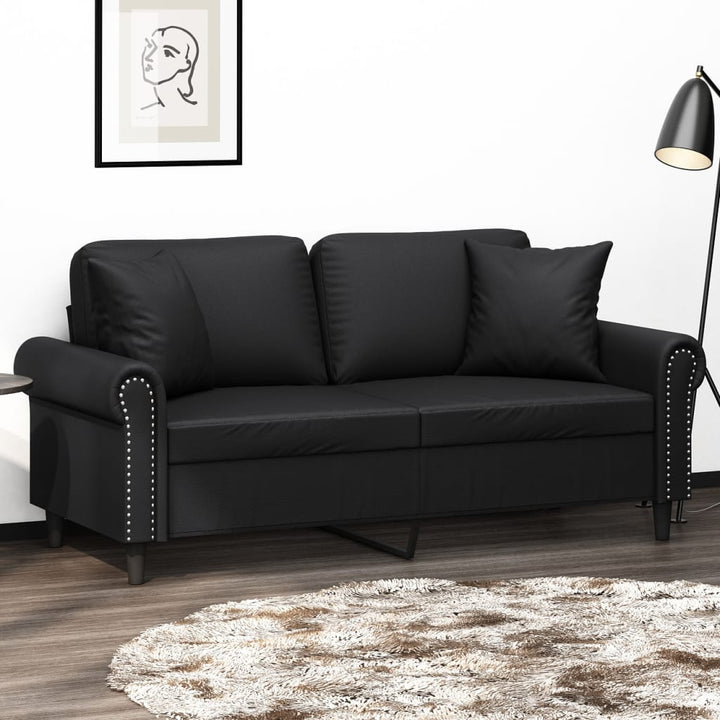 2-Sitzer-Sofa Mit Zierkissen 140 Cm Kunstleder