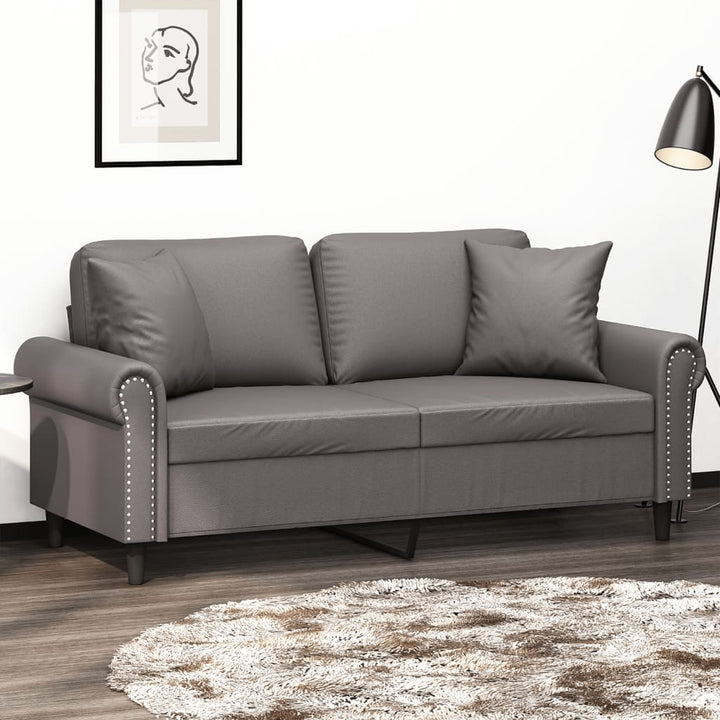 2-Sitzer-Sofa Mit Zierkissen 140 Cm Kunstleder