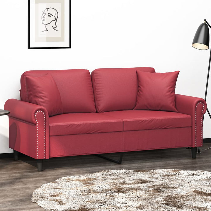 2-Sitzer-Sofa Mit Zierkissen 140 Cm Kunstleder