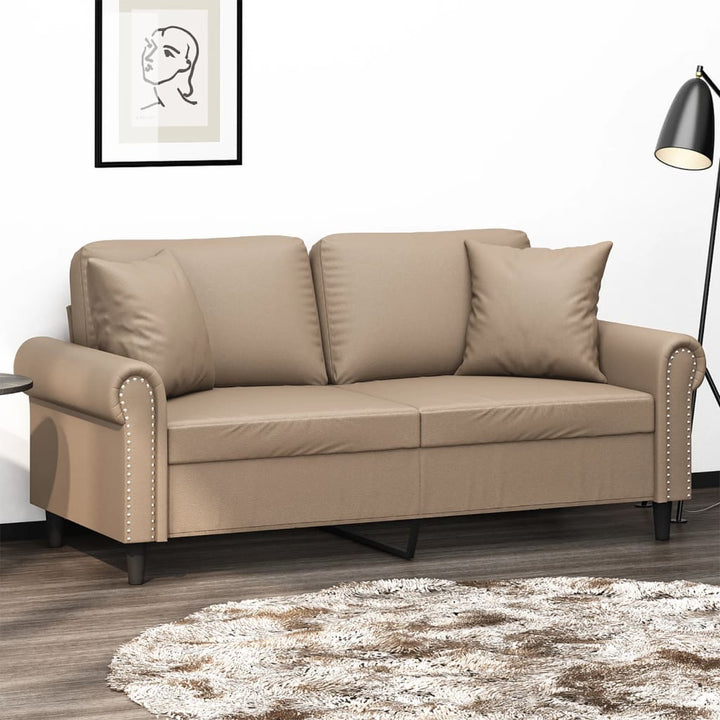 2-Sitzer-Sofa Mit Zierkissen 140 Cm Kunstleder