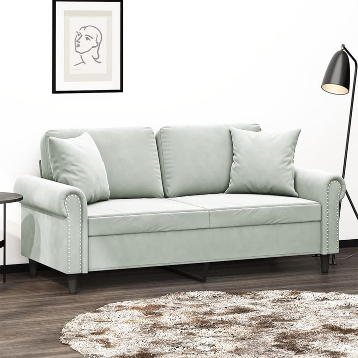 3-Sitzer-Sofa Mit Zierkissen 180 Cm Samt