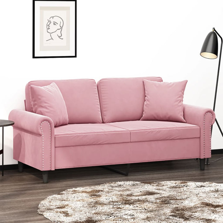 3-Sitzer-Sofa Mit Zierkissen 180 Cm Samt