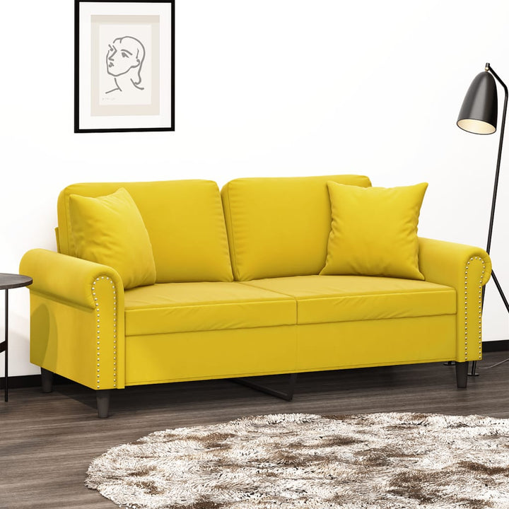 3-Sitzer-Sofa Mit Zierkissen 180 Cm Samt