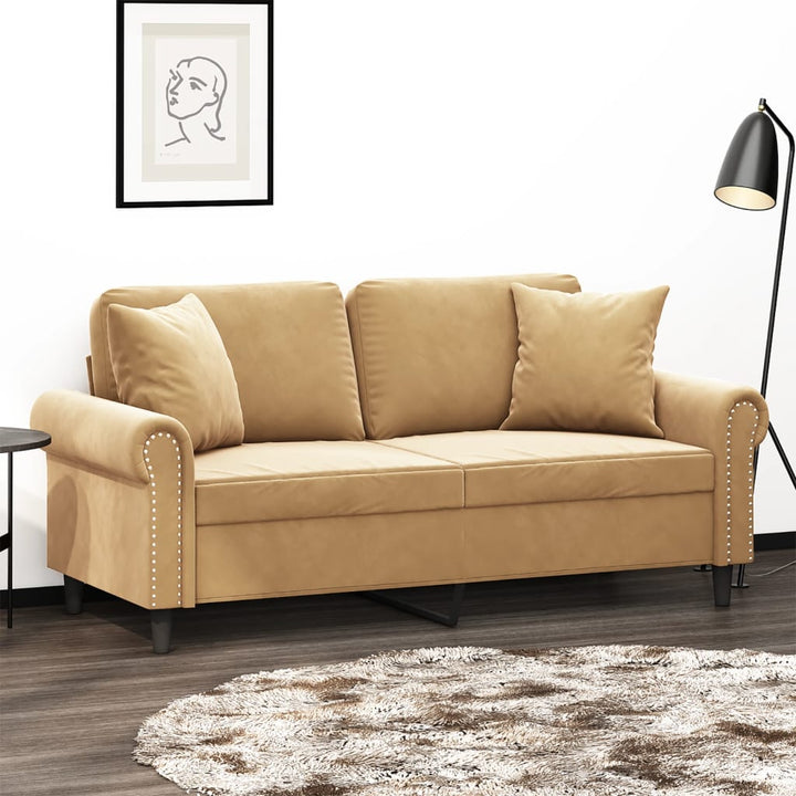 3-Sitzer-Sofa Mit Zierkissen 180 Cm Samt