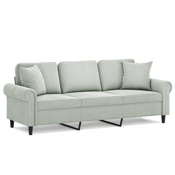 3-Sitzer-Sofa Mit Zierkissen 180 Cm Samt