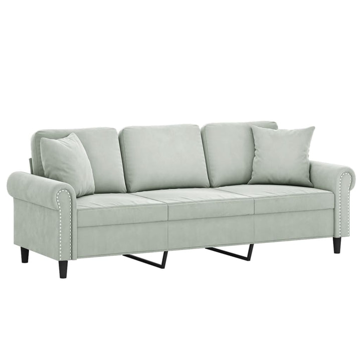 3-Sitzer-Sofa Mit Zierkissen 180 Cm Samt