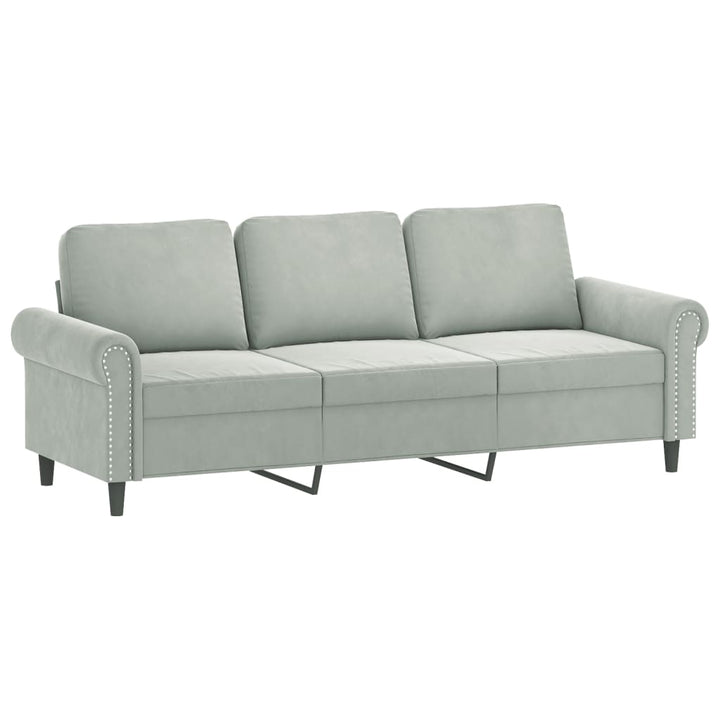 3-Sitzer-Sofa Mit Zierkissen 180 Cm Samt