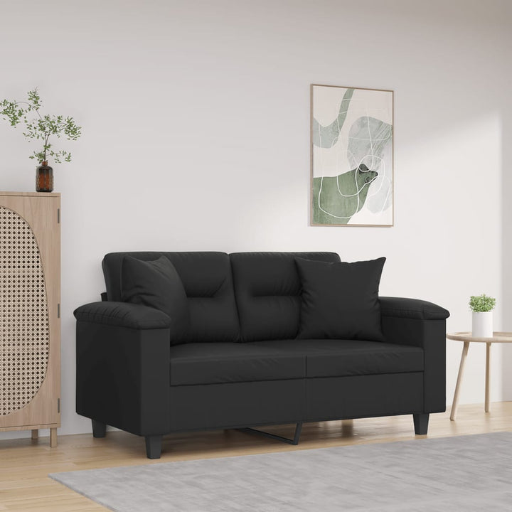 2-Sitzer-Sofa Mit Zierkissen 140 Cm Kunstleder