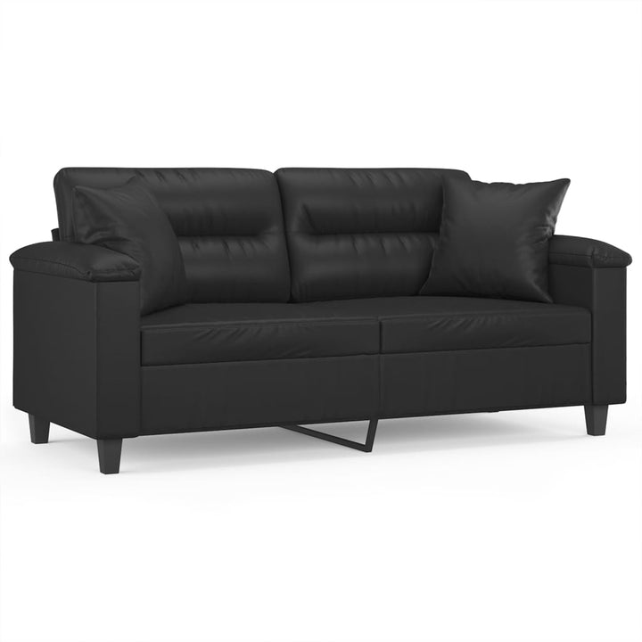 2-Sitzer-Sofa Mit Zierkissen 140 Cm Kunstleder