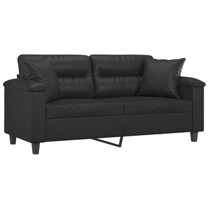 2-Sitzer-Sofa Mit Zierkissen 140 Cm Kunstleder