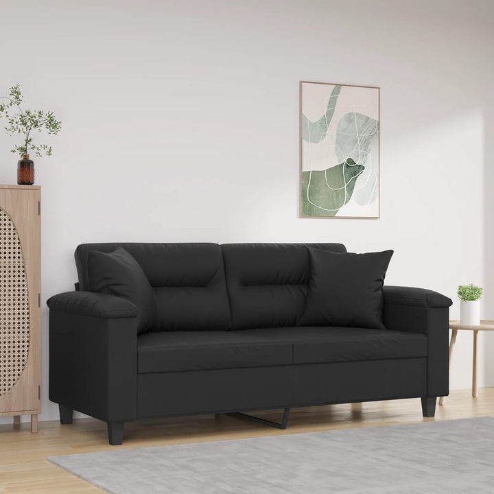 2-Sitzer-Sofa Mit Zierkissen 140 Cm Kunstleder