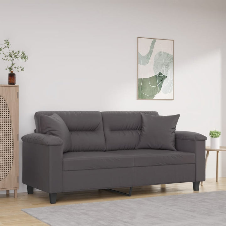 2-Sitzer-Sofa Mit Zierkissen 140 Cm Kunstleder