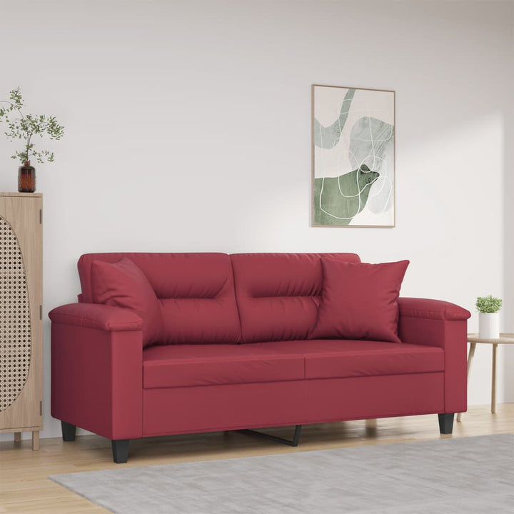 2-Sitzer-Sofa Mit Zierkissen 140 Cm Kunstleder