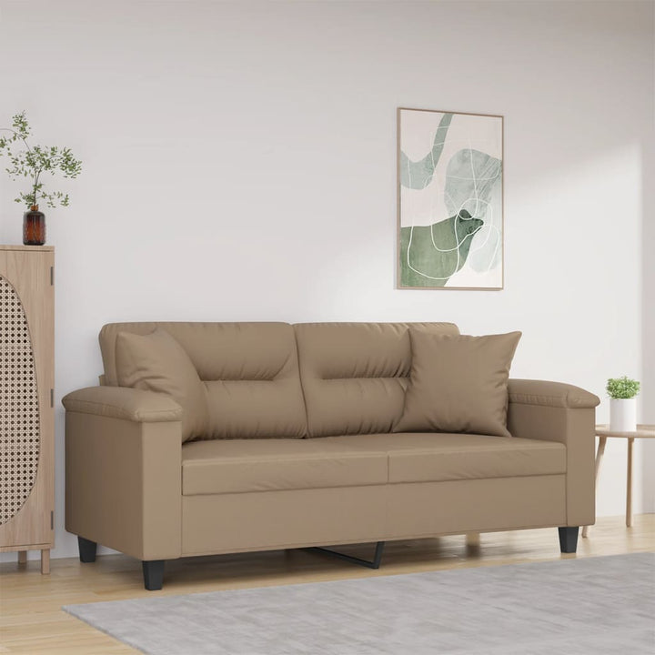 2-Sitzer-Sofa Mit Zierkissen 140 Cm Kunstleder