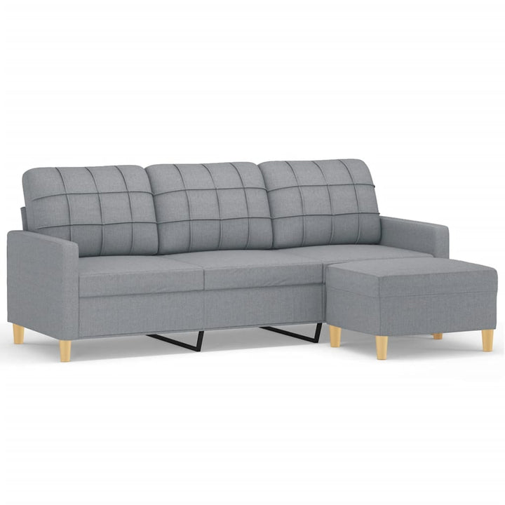 3-Sitzer-Sofa Mit Hocker 180 Cm Stoff