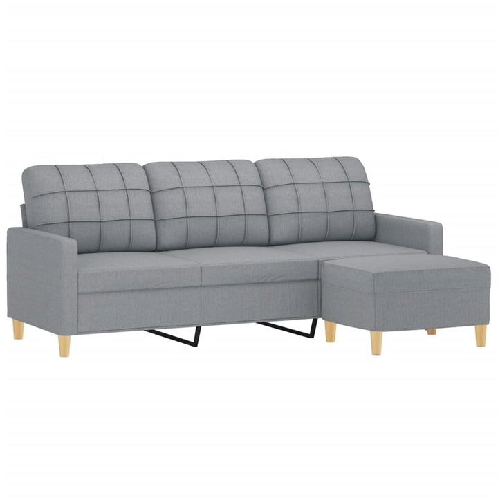 3-Sitzer-Sofa Mit Hocker 180 Cm Stoff