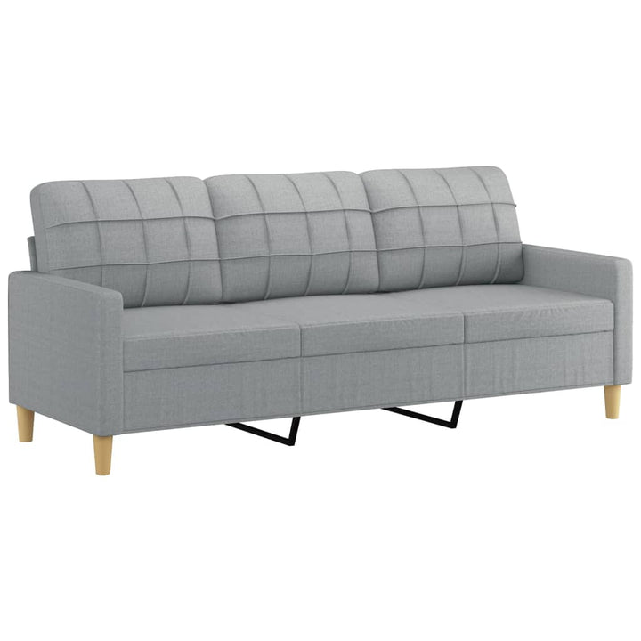 3-Sitzer-Sofa Mit Hocker 180 Cm Stoff