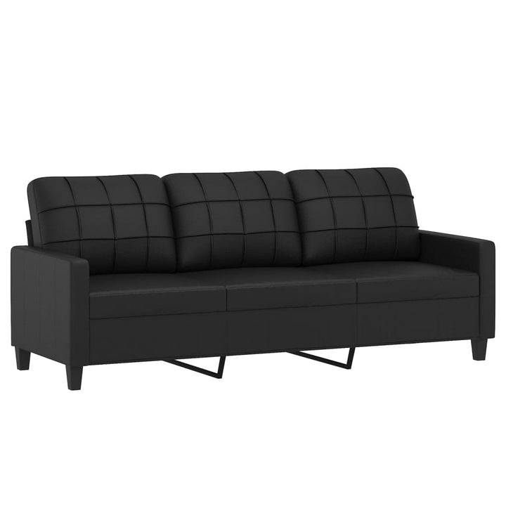 3-Sitzer-Sofa Mit Hocker 180 Cm Kunstleder