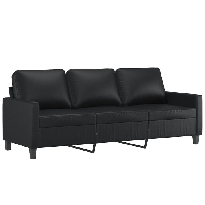 3-Sitzer-Sofa Mit Hocker 180 Cm Kunstleder